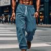 European Size Men's Clothing Autumn Loose Corduroy Texture Casual Pants Elastic Waist Men's Trousers