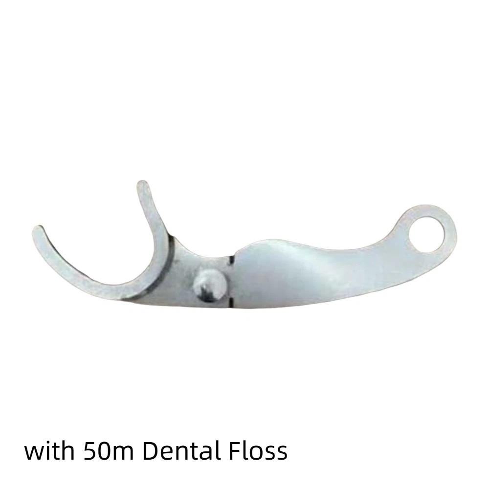 with 50m Dental Floss Fresh Breath Dental Flosser Portable Teeth Cleaner Men&Women серебряный