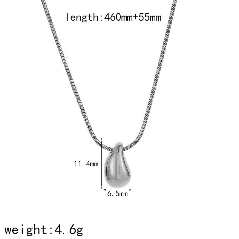 18K Stainless Steel Water Drop Clavicle Necklace - Simple, Versatile, Non-Fading, Women s Ins Style