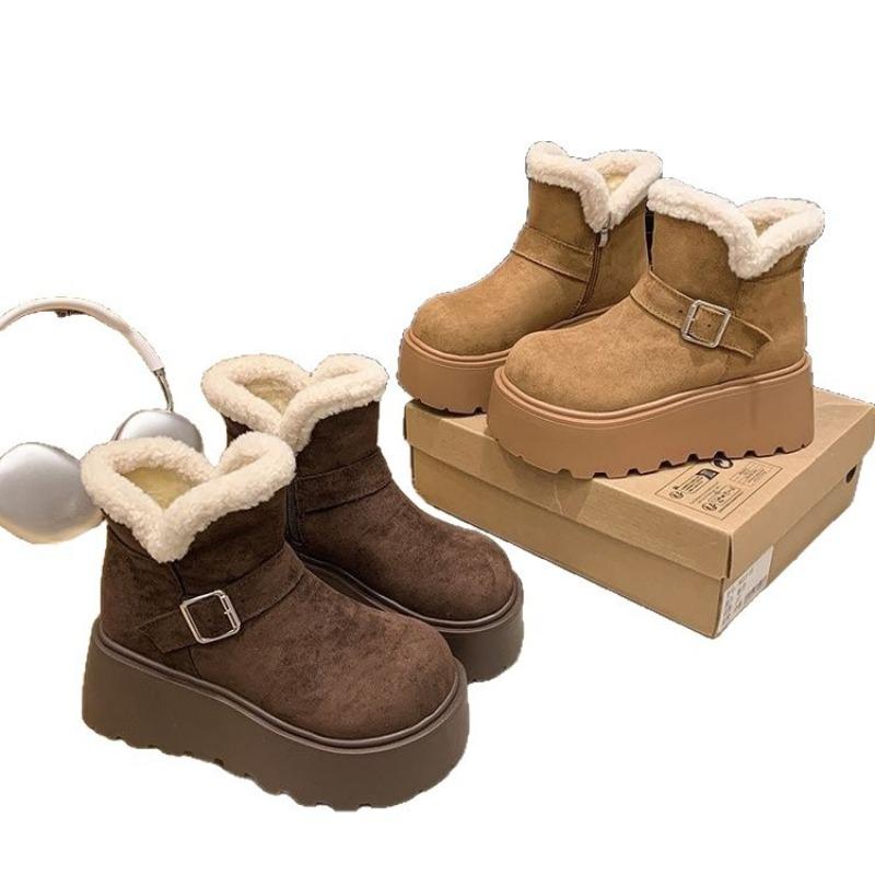 Warm and Heightening Snow Boots Women's New Platform Women's Shoes Winter Plush Cotton Boots Large Cotton Shoes