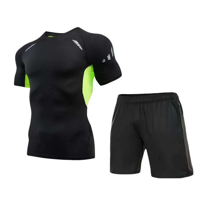 Men's Quick-Dry Breathable Sportswear Set - Tight-Fit, Long-Sleeve Base Layer for Outdoor Running & Training.