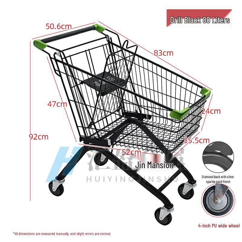 European Herringbone Shopping Cart for Supermarkets and Warehouses