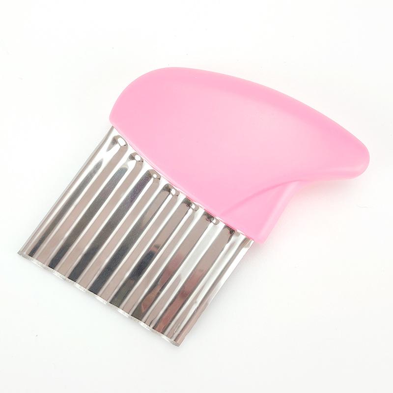 

Potato Cutter Chips French Fry Maker Stainless Steel Wavy Knife French Fries Chopper Potato Knife Chopper Crinkle Wavy Slicer