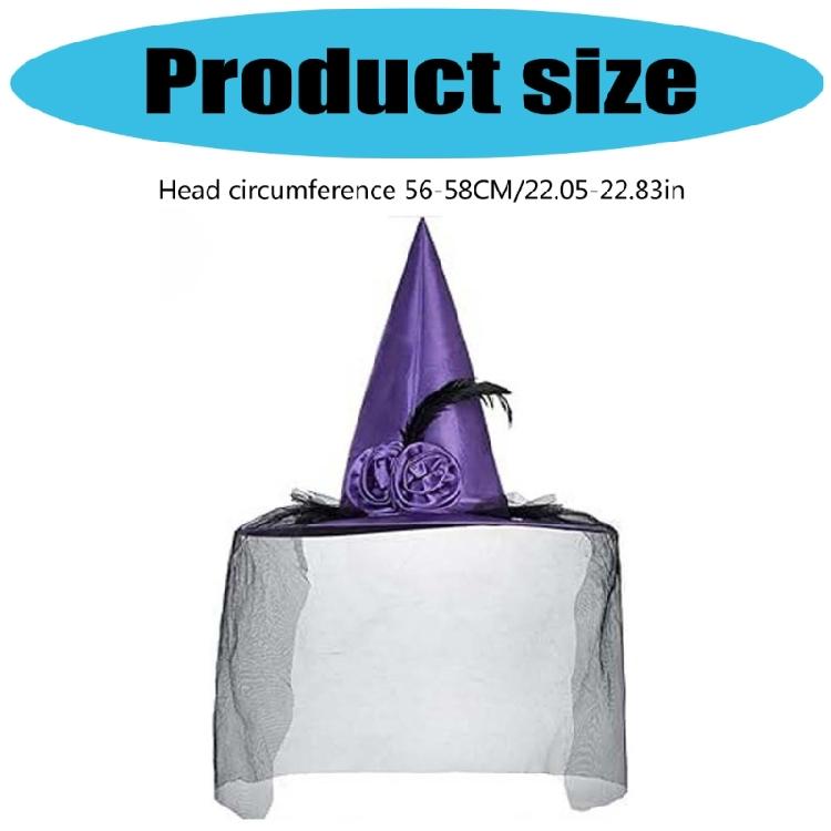 Women Witch Cloak Witch Hat Half Veil Long Gloves Eye Mask Adult Witch Costume Accessory for Women Halloween Cosplay