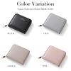 Naru Synthetic Leather Round Zipper Wallet, Bifold Wallet for Women, Compact, Large Capacity, Coin Purse, Card Case, Muted Color, Stylish, Simple,