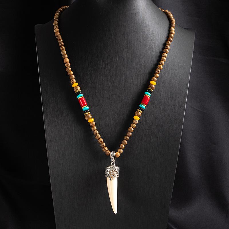 Tibetan Ethnic Sweater Chain Zen Bodhi Necklace: Unisex Retro Scenic Accessory