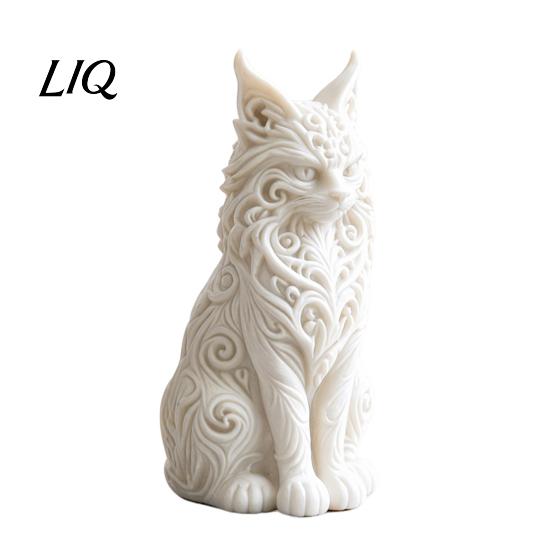 Artistic Cat Figurine 3D Printed Maine Ornaments, for Table Decor, Cool Modern Desktop Accessory Sculpture with Intricate Details, Gifts Mom