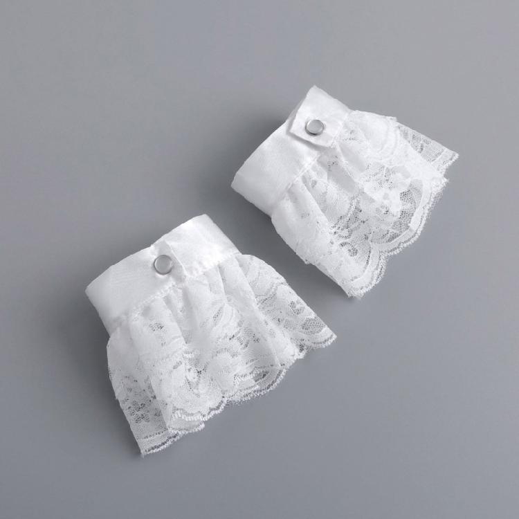 Delicate Double Layer Lace Detachable Collar And Removable False Sleeve Set For Blouses Dresses Adjustable Tie Design
