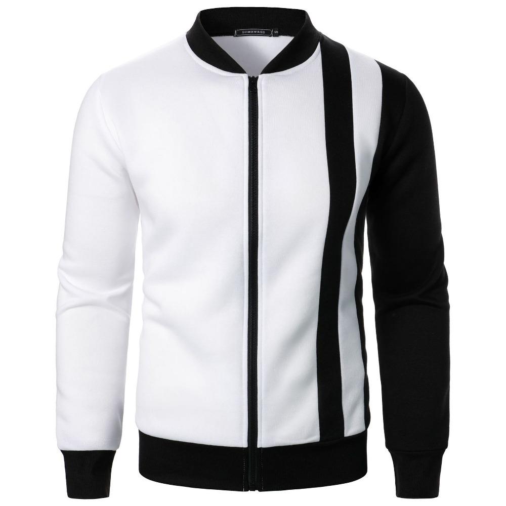 Spring Autumn Men Sweater Cardigan Patchwork Color Stand Collar Male Casual Zipper Knitted Warm Sweater Coat