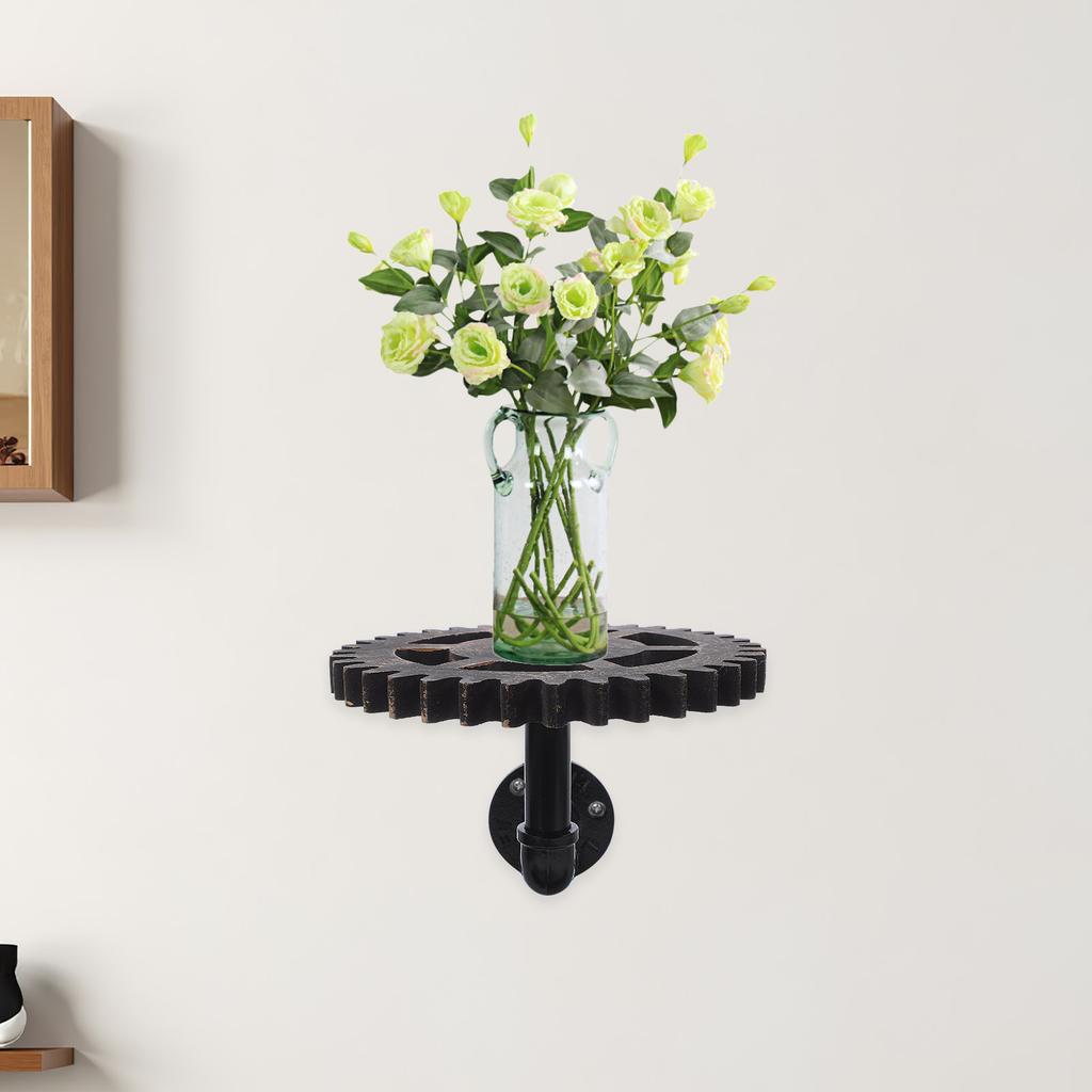 Vintage Industrialna Półka Ścienna z Rur Żelaznych Steampunkowy Design z Kołami Zębatymi Organizer do Przechowywania z Rur Żelaznych Rustykalne Półki Pływające do Salonu