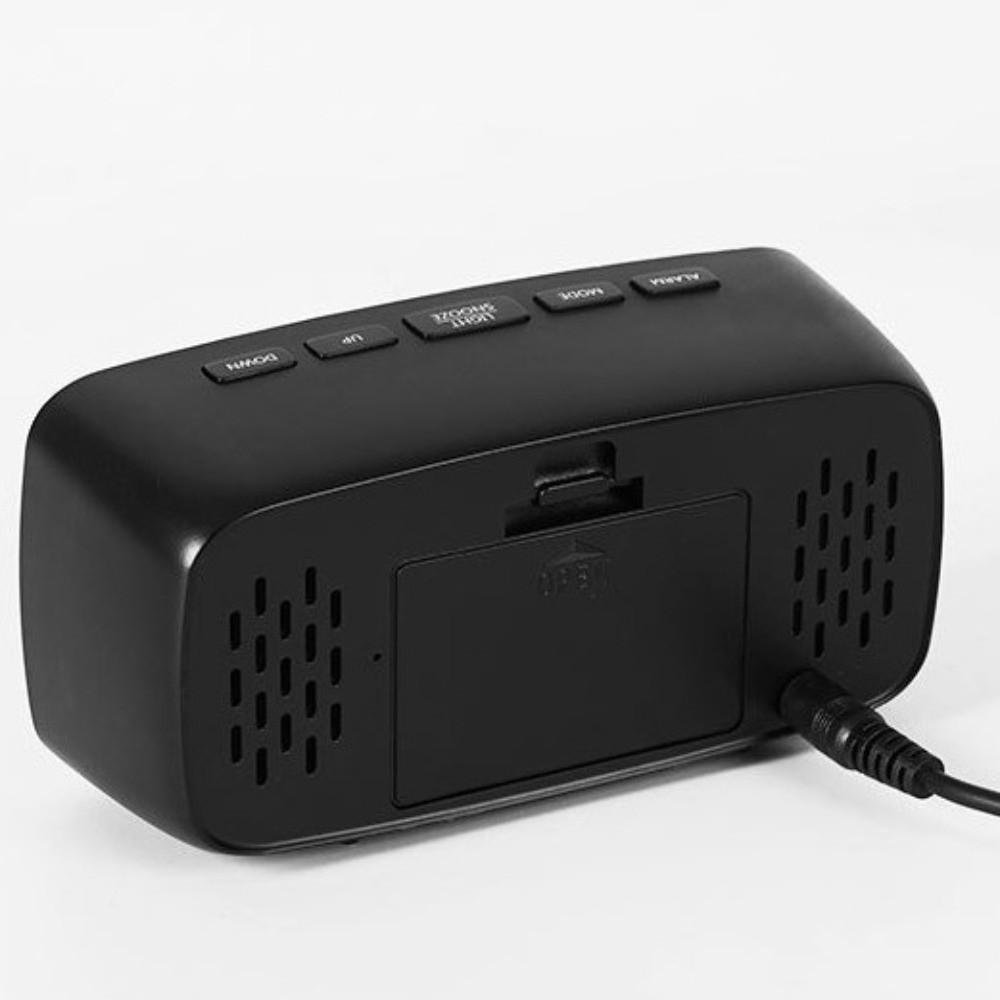 Temperature Display LED Desk Clock Snooze Function Mirror Digital Alarm Clock  Desktop