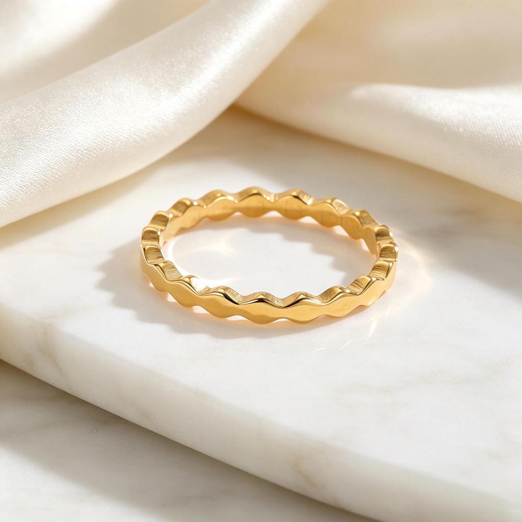 Women's 18K Colorfast Stainless Steel Cross Ring - 2026 Luxury Style, Simple High-End Plain Band, Versatile and Durable.