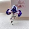 New Rhinestone Iris Brooch for Women Elegant High-quality Suit Brooch Metal Retro Flower Brooches Gifts