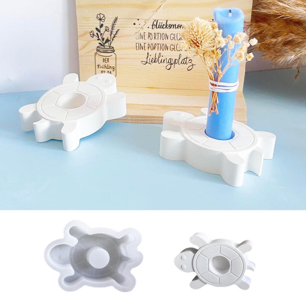 Little Turtle Candle Holder Mold Aromatherapy Long Candle Holder Plaster Molds Drip Molds