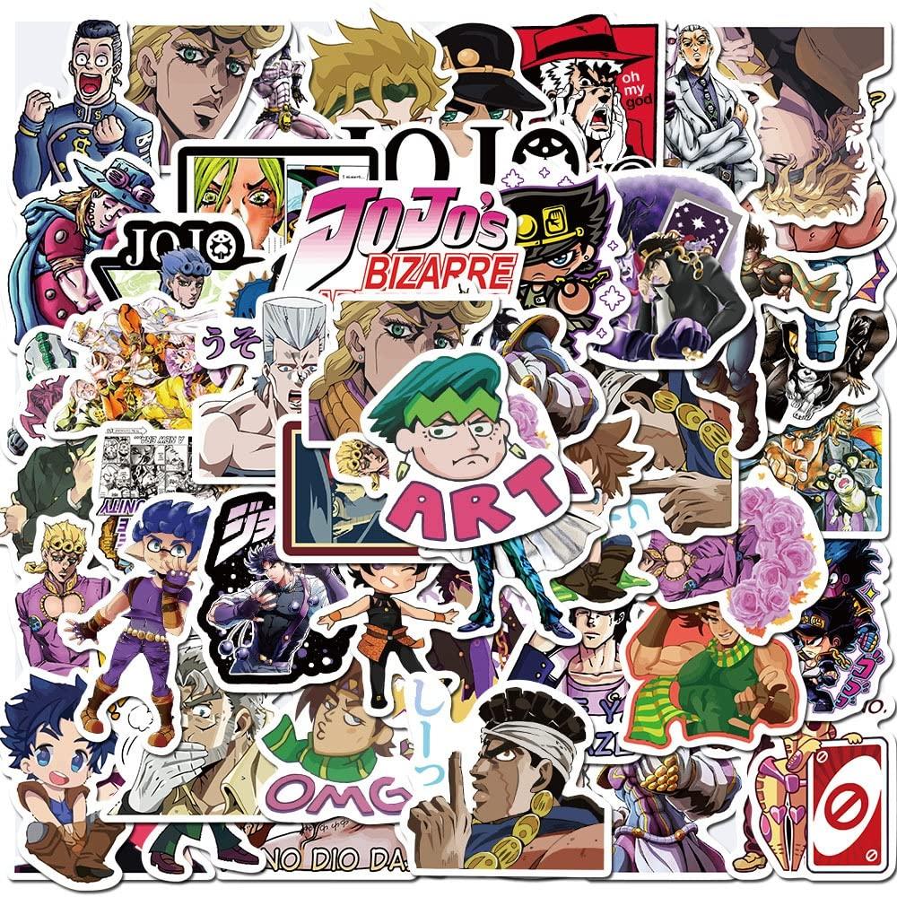 Set of 50 Bizarre Adventure Cute Anime Waterproof Cute and Stylish Cartoon DIY Stickers for Water Anniversary Stationery JoJo's Stickers, Stickers,