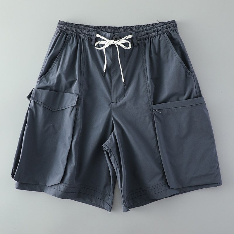 Trendy Minimalist Casual Functional Export Parka Shorts Blue L