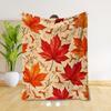 1pc Orange Maple Leaf Autumn Harvest Print Flannel Blanket Portable and Skin-friendly Suitable for Living Room Sofas Picnics Offic