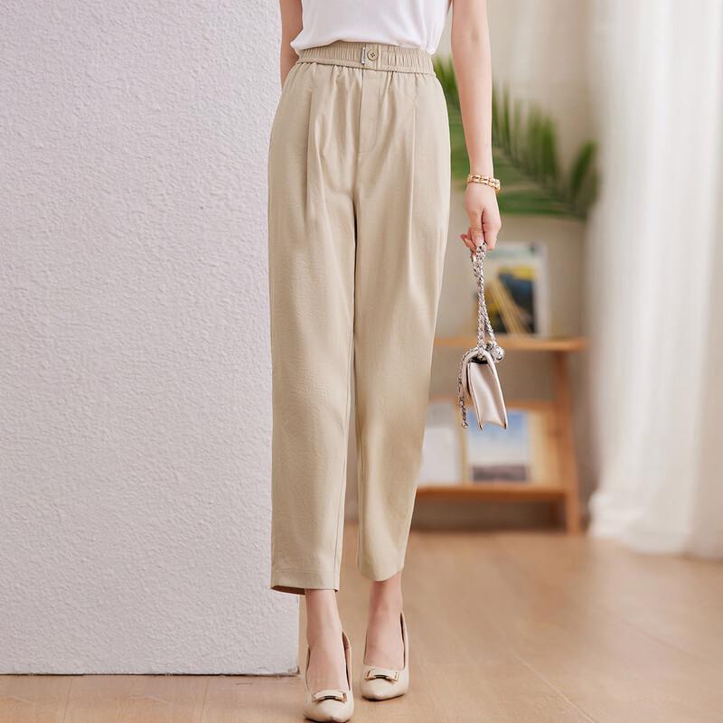 Pastel Comfortable Elastic Waist Casual Pants