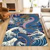 Blue Dragon Ocean Cherry Blossom Print Carpet Rug for Living Room Bedroom Sofa Doormat Home Decor Non-slip Floor Mat