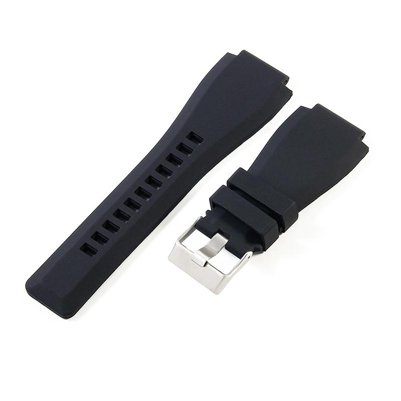 Pin Buckle Rubber Watch Strap for Men and Women Bell Ross BR01 24mm Waterproof Silicone Strap