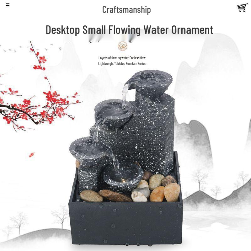Desktop Rockery Waterfall Fountain for Home, Bedroom, or Living Room Decor