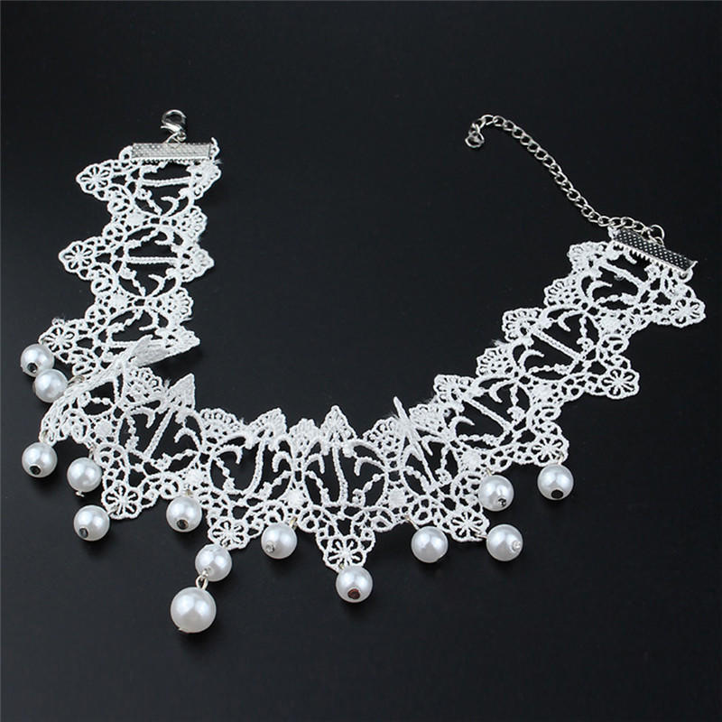 Trendy Sexy Lace Pearl Necklace Creative Romantic Women Jewelry Accessories