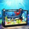 Idea Fish Tank Building Block Set with Light Aquarium Marine Life Jellyfish and Turtle Ecological Tank Toys for Boys and Girl