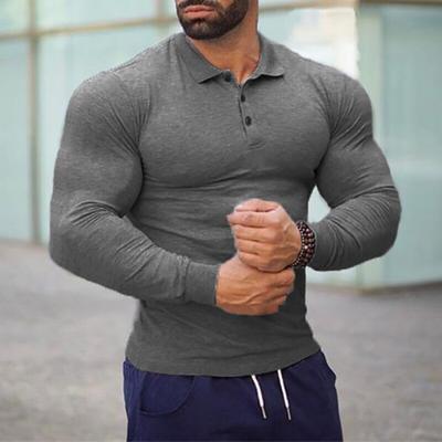 Slim Tough Guy Polo Shirt Men's Spring and Autumn Long-sleeved Bottoming Shirt