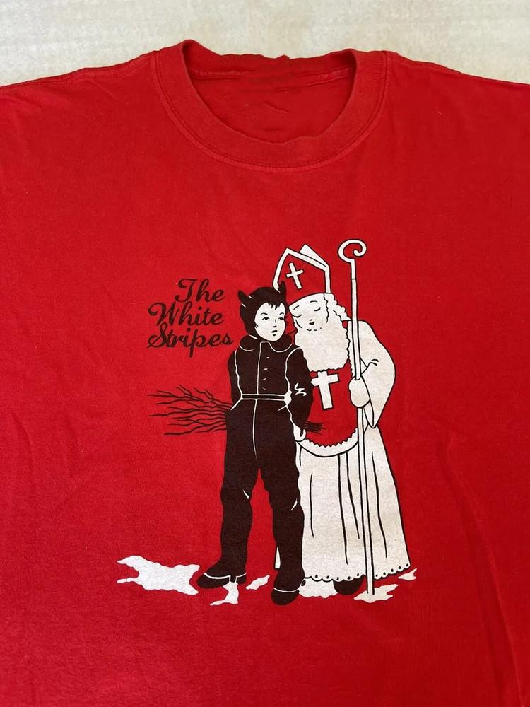 Винтажная футболка The White Stripes, плотный хлопок, красная, размеры S-5XL, мужская, женская, унисекс, DI116 M