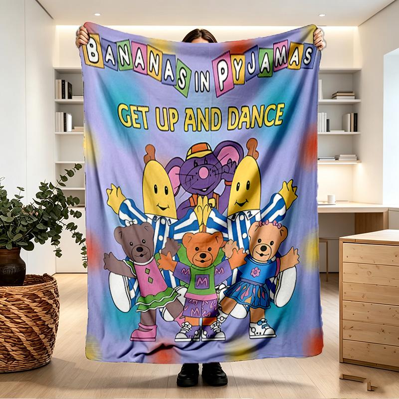 Bananas in Pyjamas Print Blanket - Soft & Comfortable, for Bedroom, Travel, Sofa, Home Decoration - Birthday Christmas Gift for Friend