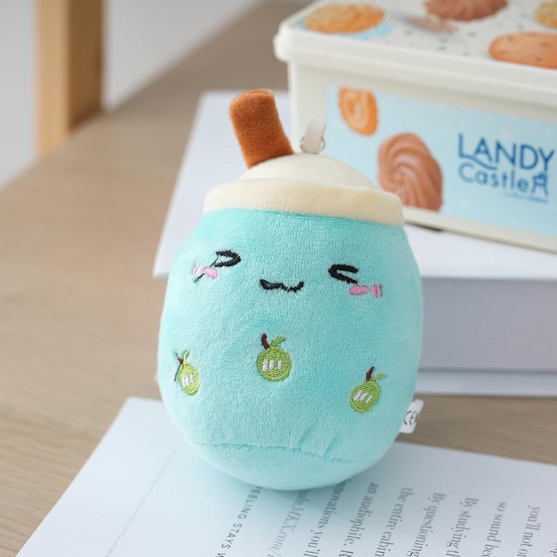 Fruit Pearl Milk Tea Plush Keychain - Cute Doll Bag Ornament Gift