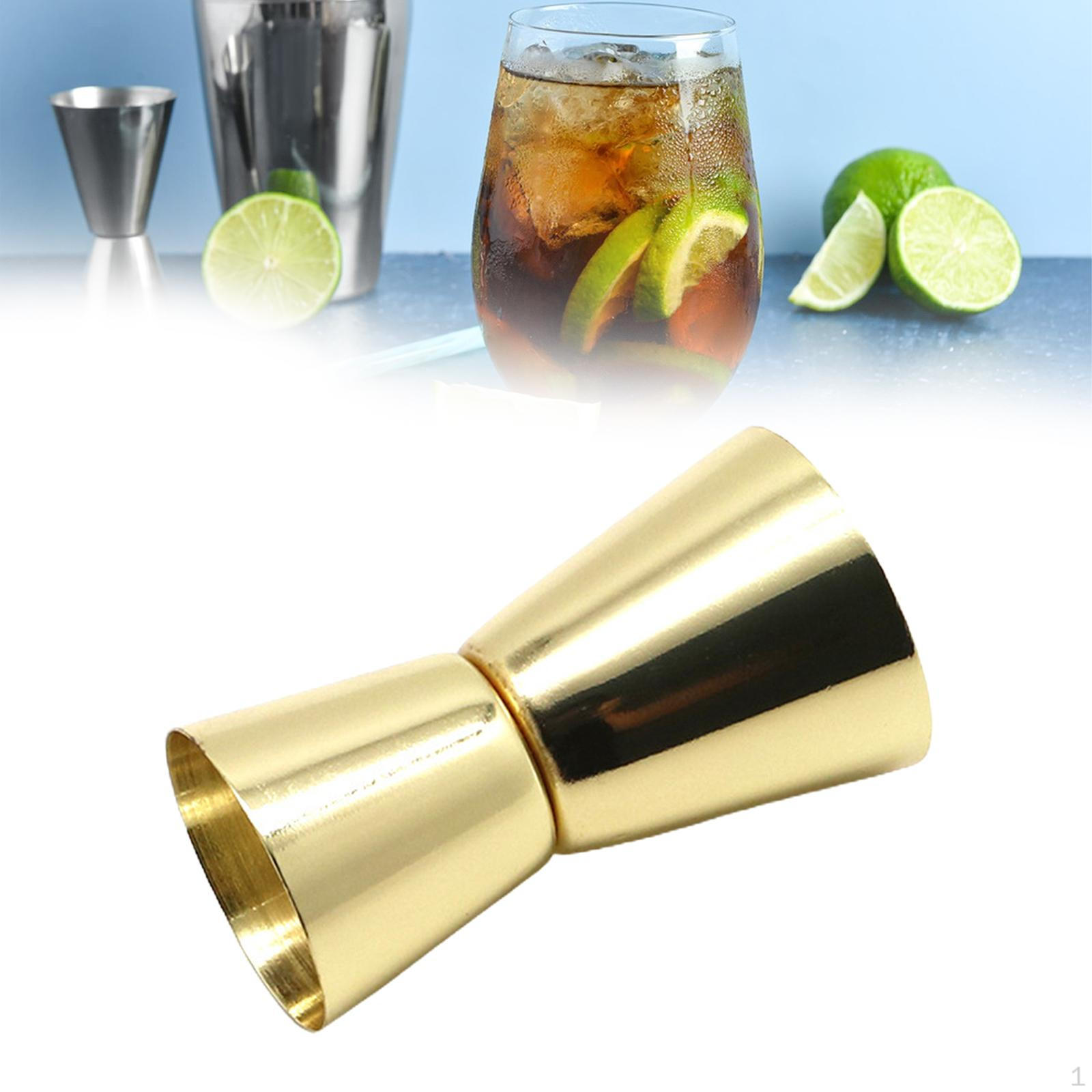 

15 мл/30 мл подвійний джиггер для домашніх напоїв із нержавіючої сталі, модний преміальний портативний вимірювальний брусок Gold