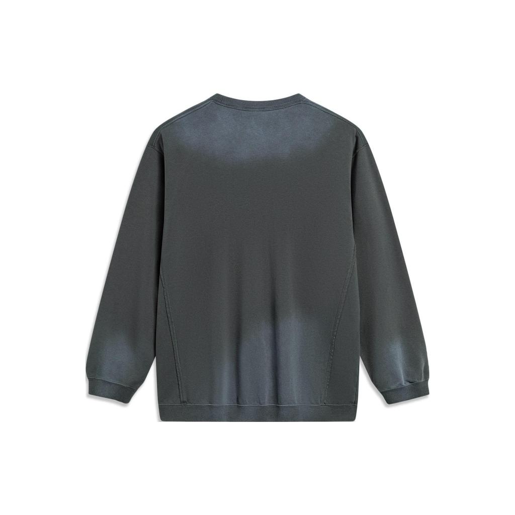 Li Ning Badfive Gradient Letter Crewneck Sweatshirt Unisex Sweatshirt Dark-Gray AWDTE17-1