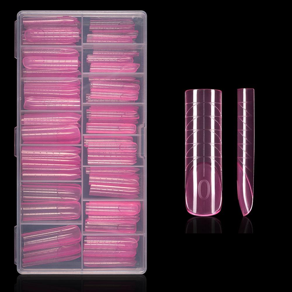 140Pcs/box with Scale Quick Building Gel Mold Square Extended Nail Plate  French Manicure Tools