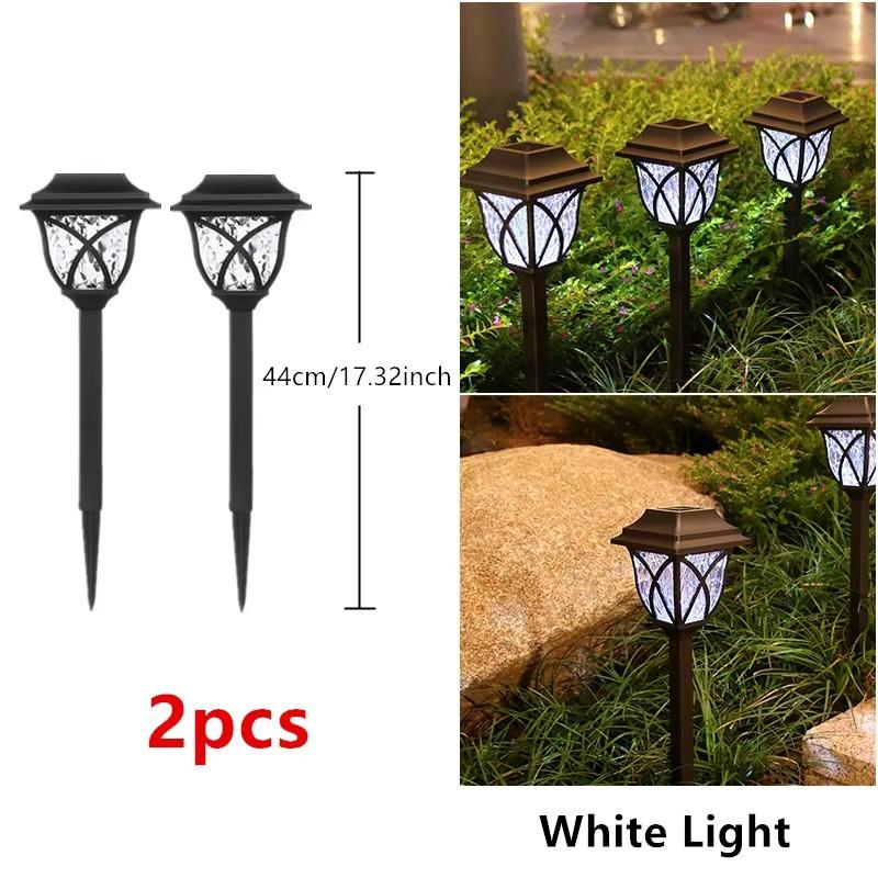2Pcs Solar Ground Lights Garden Courtyard Corridor Decor Night Lights Festival Home Landscape Lighting Outdoor Solar Lawn Lamp