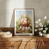Floral Easter Basket Easter Wall Art Poster Spring Print Easter Print Easter Decor Vintage Farmhouse Decor Easter Egg Print