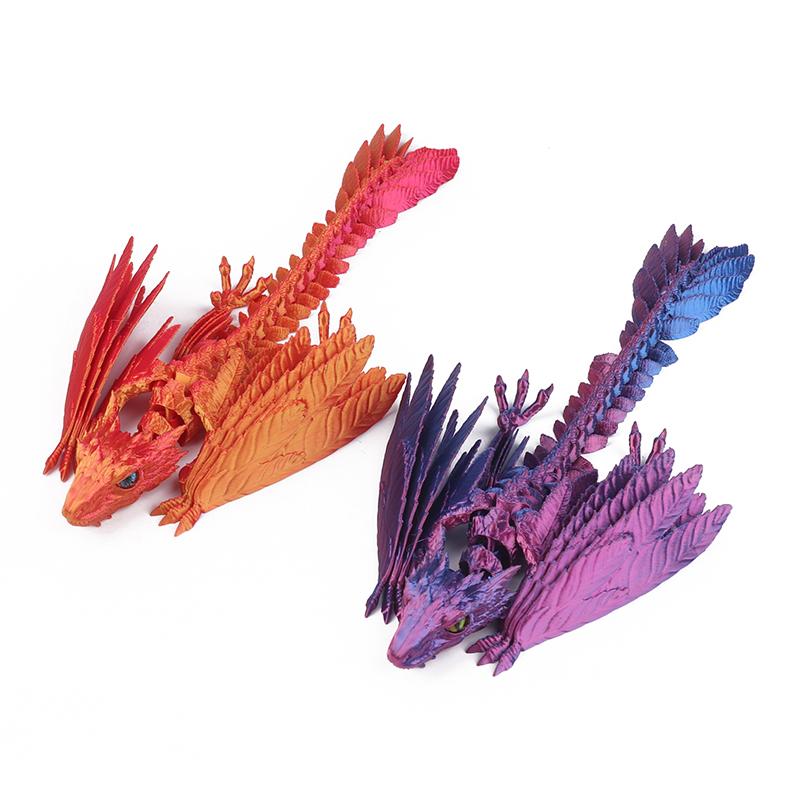 Gefiederter Wyvern Drache 3D gedruckter Drache Beweglicher Drache Drache 3D gedrucktes Spielzeug Desktop Haustier