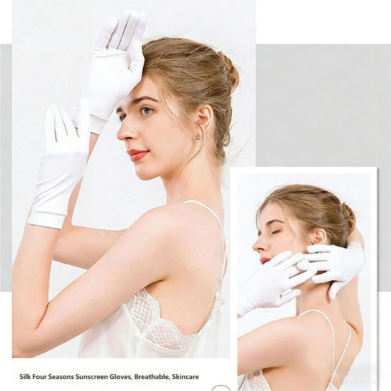 Luxurious Mulberries Silk Gloves For Women And Girl Soft Breathable Elegant Sleep Gloves for Daily Wear Fashion Accessory