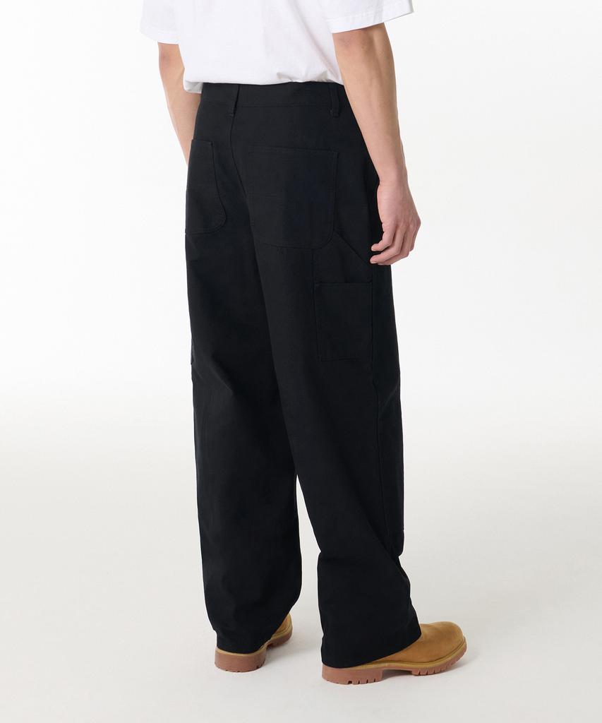 MUSINSA STANDARD Canvas Wide Double Knee Carpenter Pants [Black]