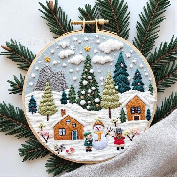 2025 Handgemachtes Weihnachtsstickerei DIY-Set - Englische Anleitung