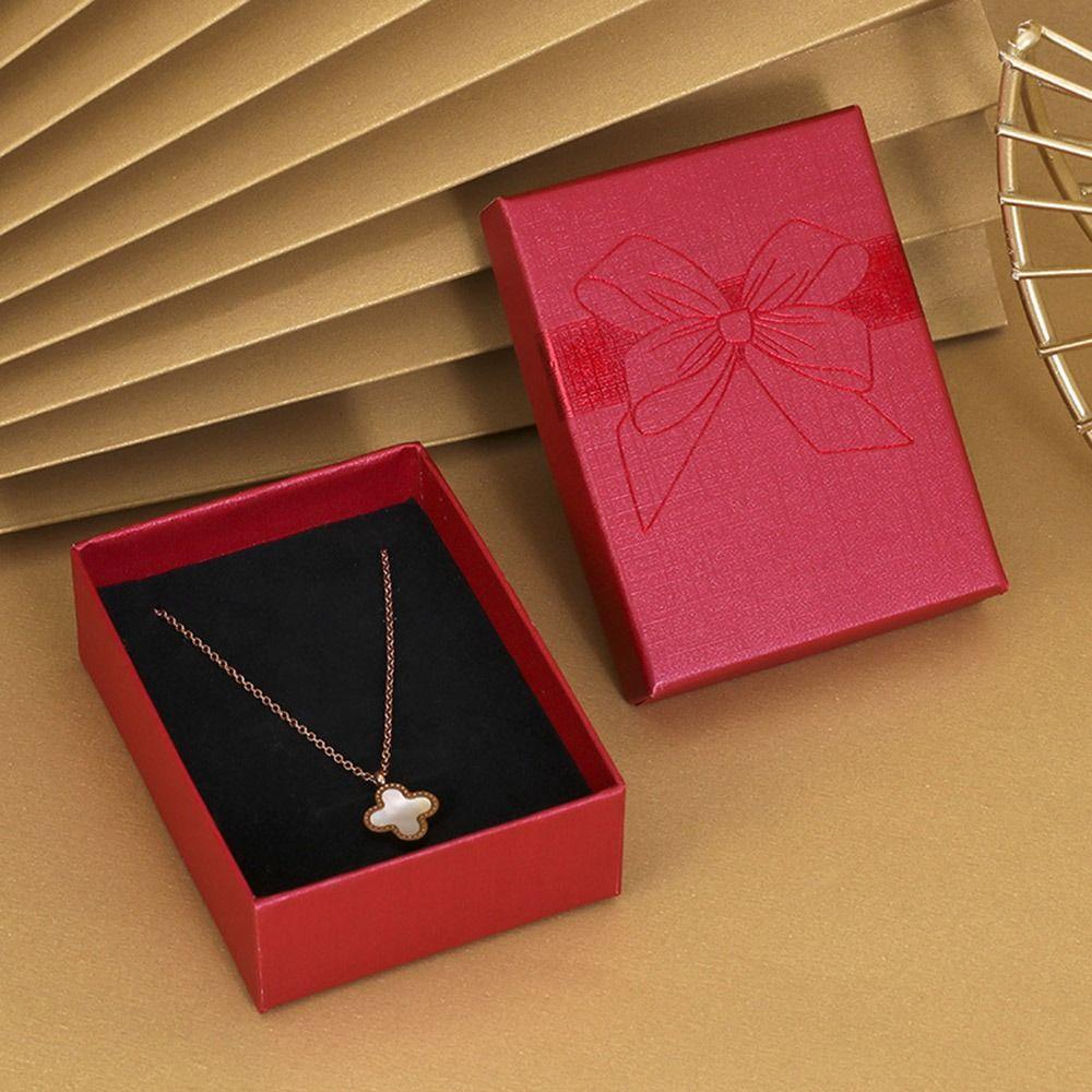 Bow Decoration Jewelry Container Storage Container Stamped Jewelry Box  For Her Wedding