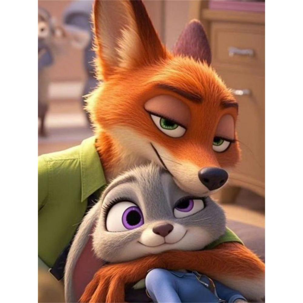 

Disney 5D DIY Diamond Painting Zootopia Healing Illustration Cartoon Full Diamond Mosaic Diamond Painting Art Wall Decoration Craft Set Round 20x30cm