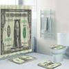 Us Dollar Bill Banknotes Bathroom Shower Curtain Set For Bathroom Money Currency Notes Bath Mat Rug For Toilet Carpet Home Decor