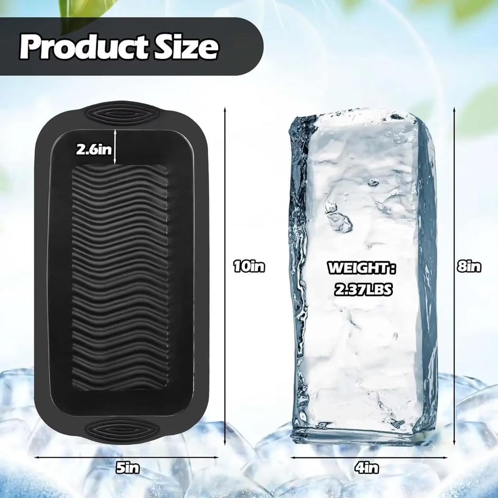 1/3/5pcs Oversized Silicone Ice Crate Ice Bucket Ice Block Mold Efficient Freezing Ice Bath Reusable Durable And Easy To Demold