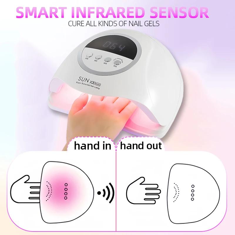 X20 MAX Nail Dryer Machine 320W UV LED Lamp for Nails 72LEDS Gel Polish Curing Manicure Lamp With Auto Smart Sensor Nail Art