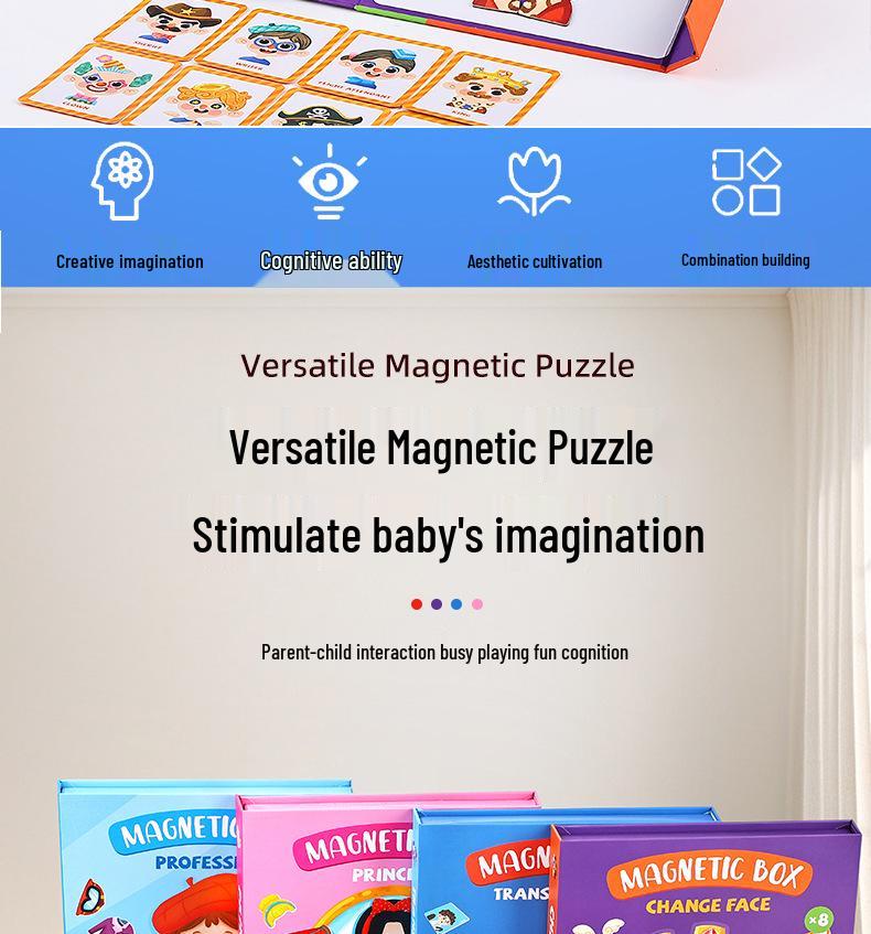 DIY Magnetic Dress-Up Toy: Character Face and Outfit Puzzle for Kids Ages 3-6