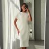 2024 Summer European & American High-End Solid Color Slimming Dress for Women