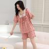 Pajamas Women'S Pure Cotton Short-Sleeved Shorts Student Cartoon Pullover Cotton Korean Version Women'S Loungewear