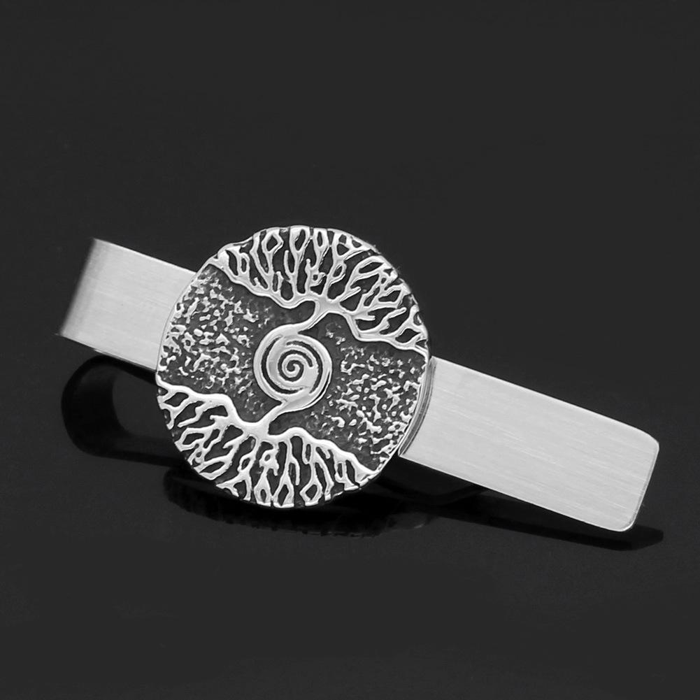 Nordic Mythology Viking Titanium Steel Tree of Life Tie Clip Amulet Jewelry