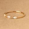Women’s Dainty Opal Ring In Gold Plated Band – Marquise Opal Stones with CZ Accents, Delicate Stacking Jewelry Gift for Her